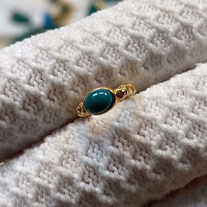 绿松石珠宝奇石18K金镶嵌A515