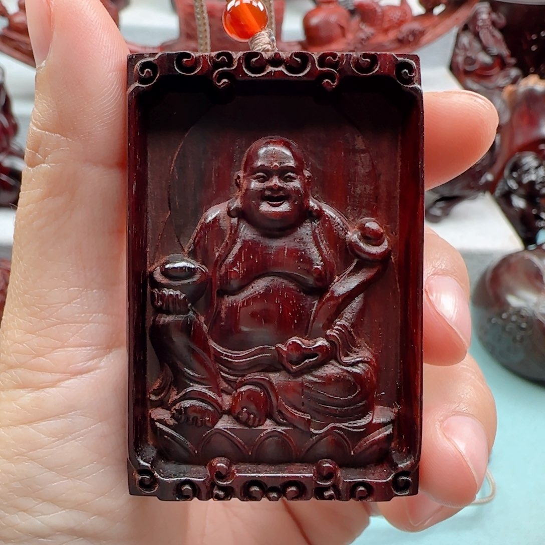 小叶紫檀把件弥勒