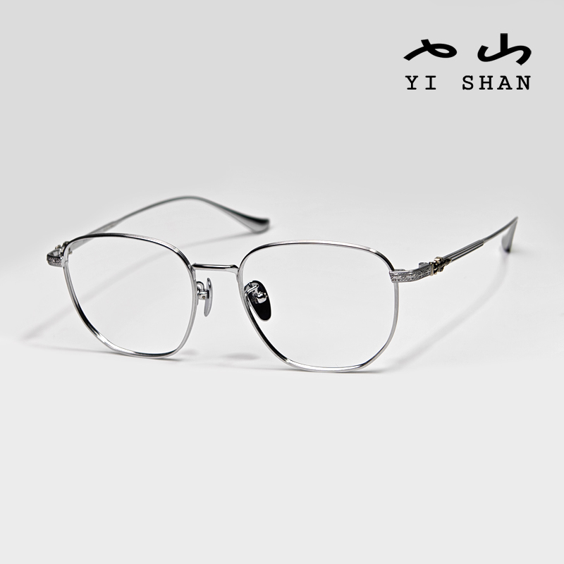 超轻纯钛男款时尚复古全框近视眼镜方框可配有度数大框防蓝光变色