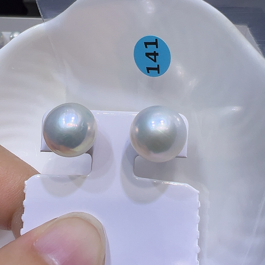 淡水珍珠耳饰银S925镶嵌