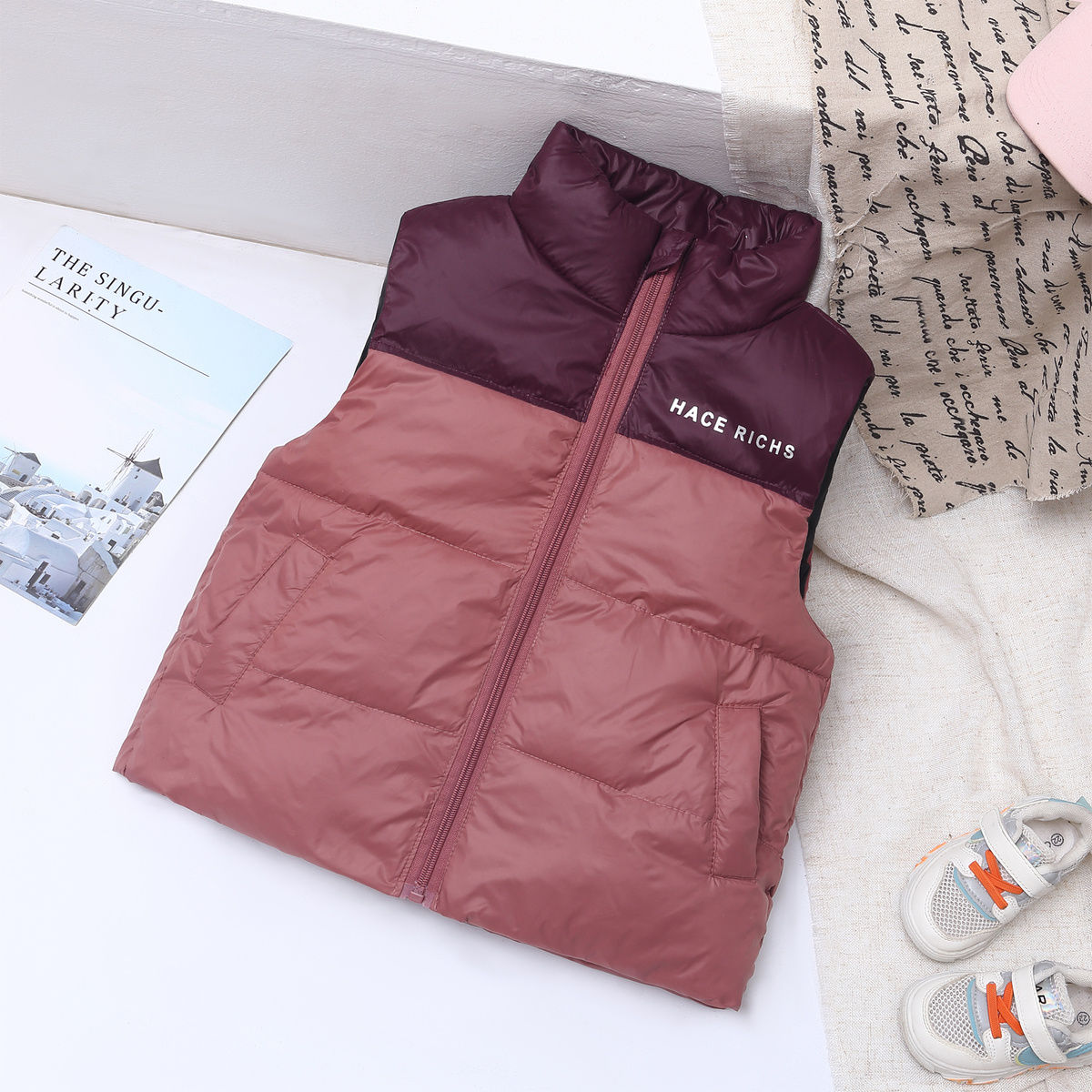 【清货福利】25儿童马甲秋冬季中大童立领拼接时尚马甲男童拼色坎肩