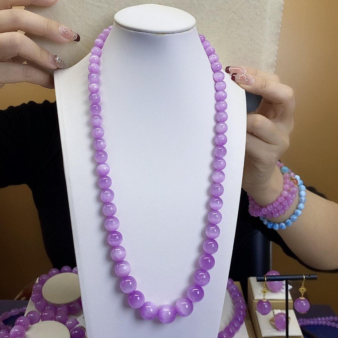 锂辉石紫锂辉高冰收藏级塔链未镶嵌