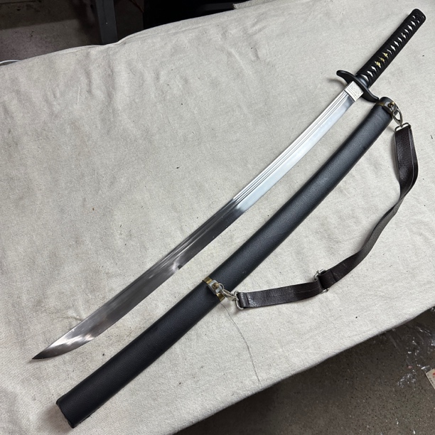 2330 龙泉昊天宝剑武士刀高猛钢包皮鞘未开刃