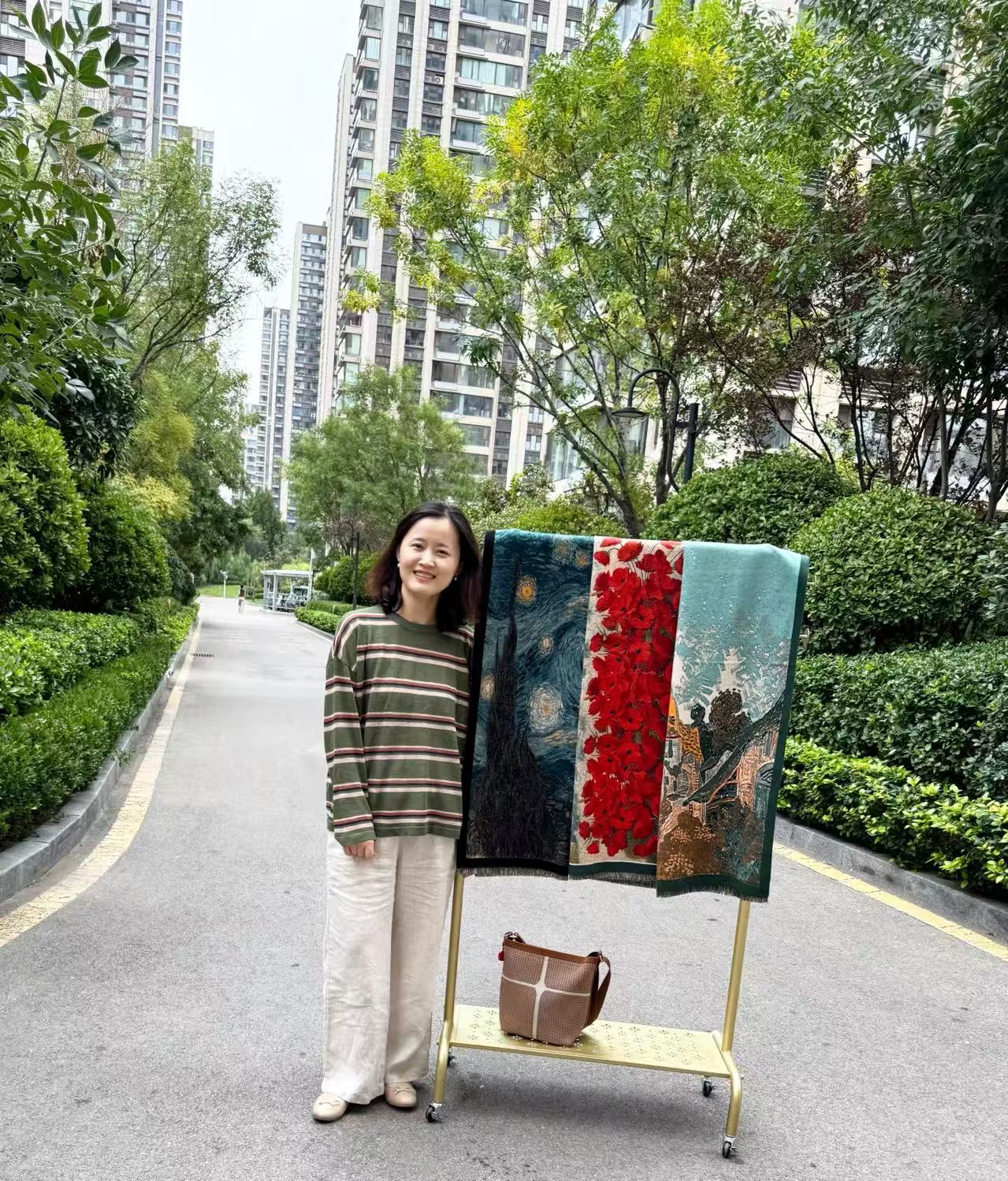 彩薇定制轻奢加厚羊毛中国风围巾披肩