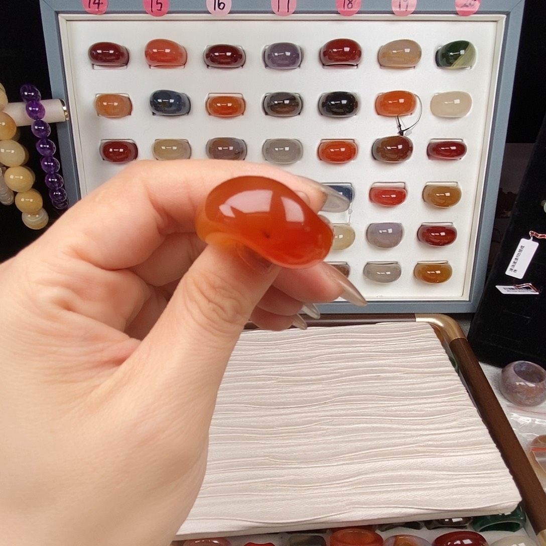 鱼***儿玛瑙/玉髓合金戒指15.5