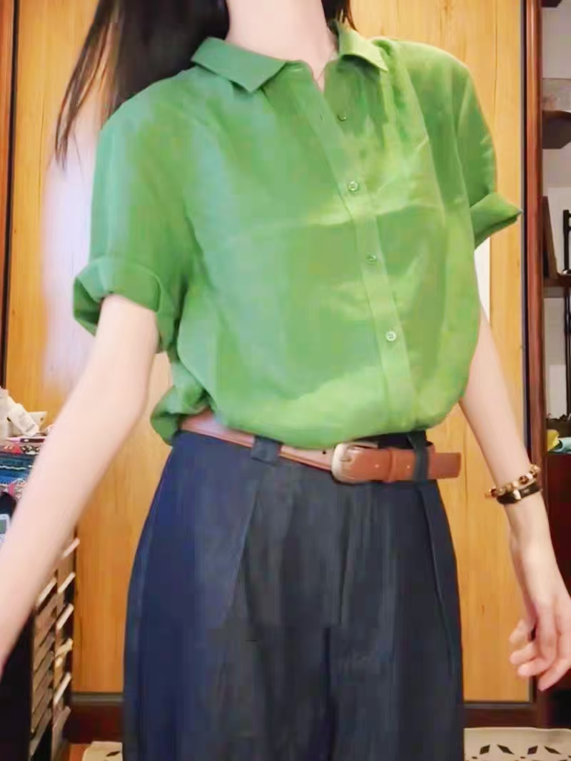 拾光家女款苎麻短袖4259