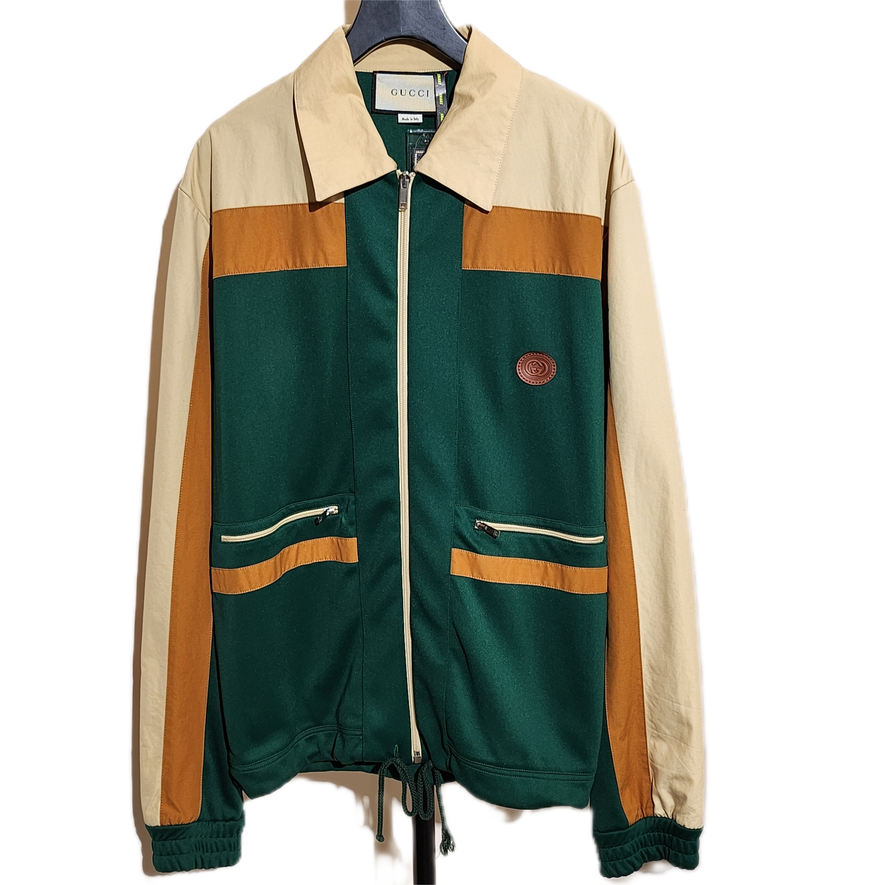 99新 GUCCI/古驰 Y3069 GUCCI/古驰 徽标logo拼接翻领夹克 L码