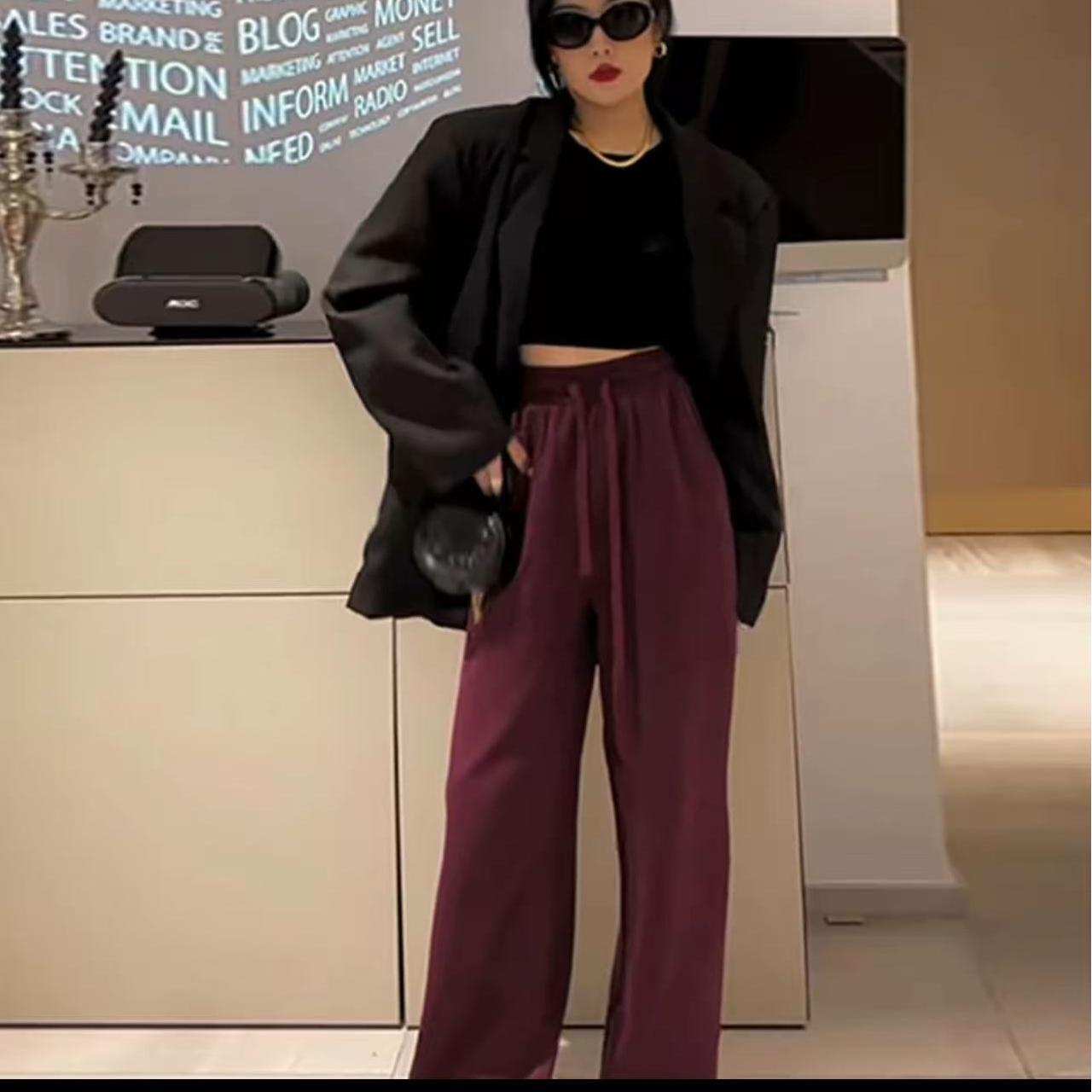 2506 女士高腰休闲阔腿裤 F02三楼