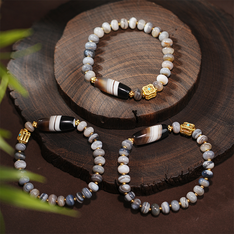 【兰萱 • 新玛瑙乾运老料工艺系列】线手链款 多样性发货发其一63