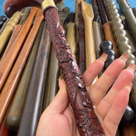 龙***一非洲紫檀拐杖龙头