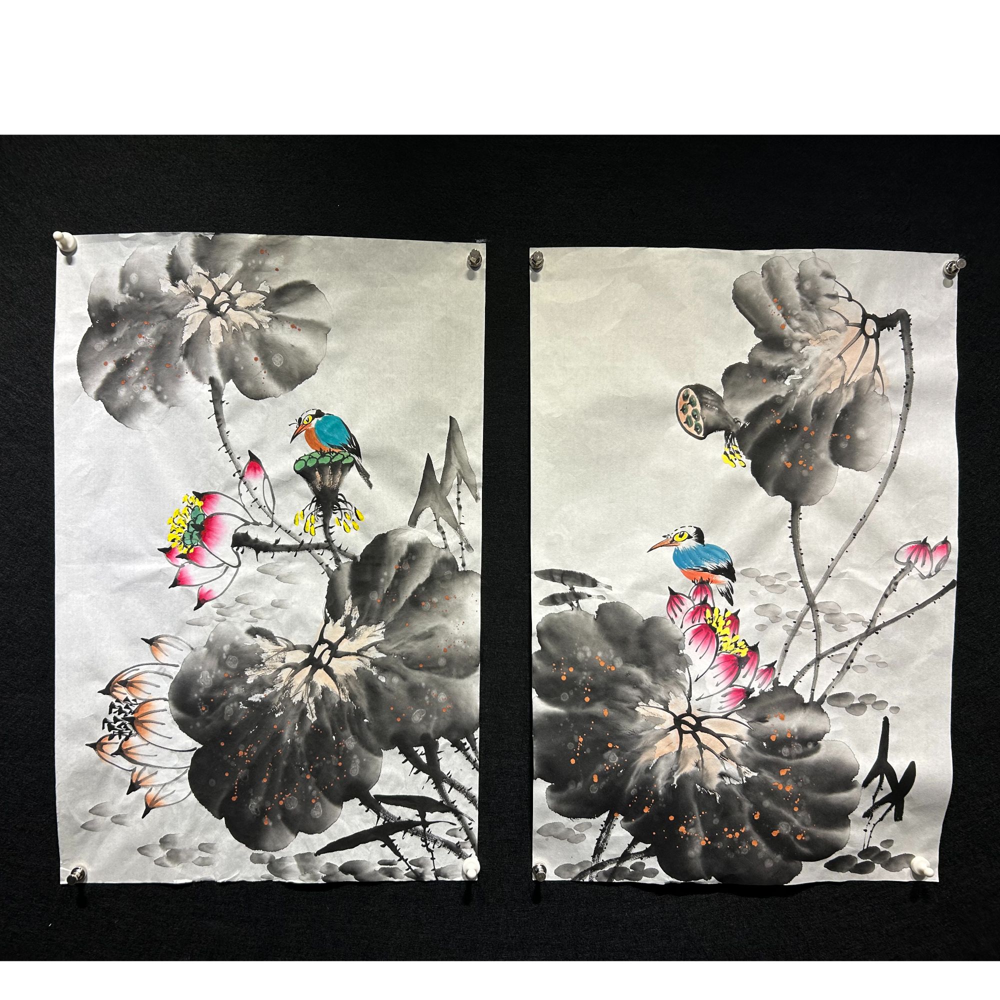 【惠风，和畅一对】张静老师书画作品-横版 画芯：70*45