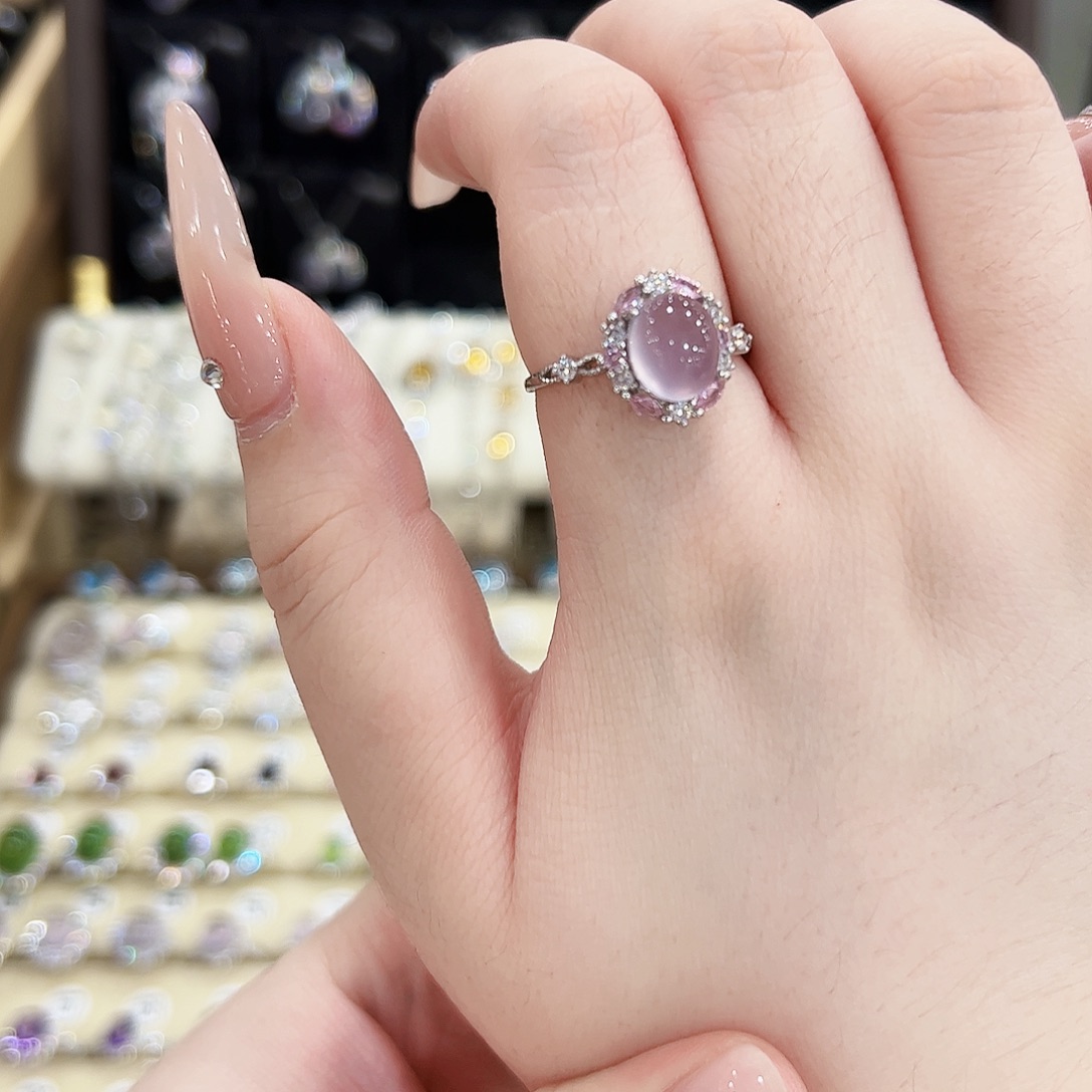 用***猪戒指萤石银S925镶嵌