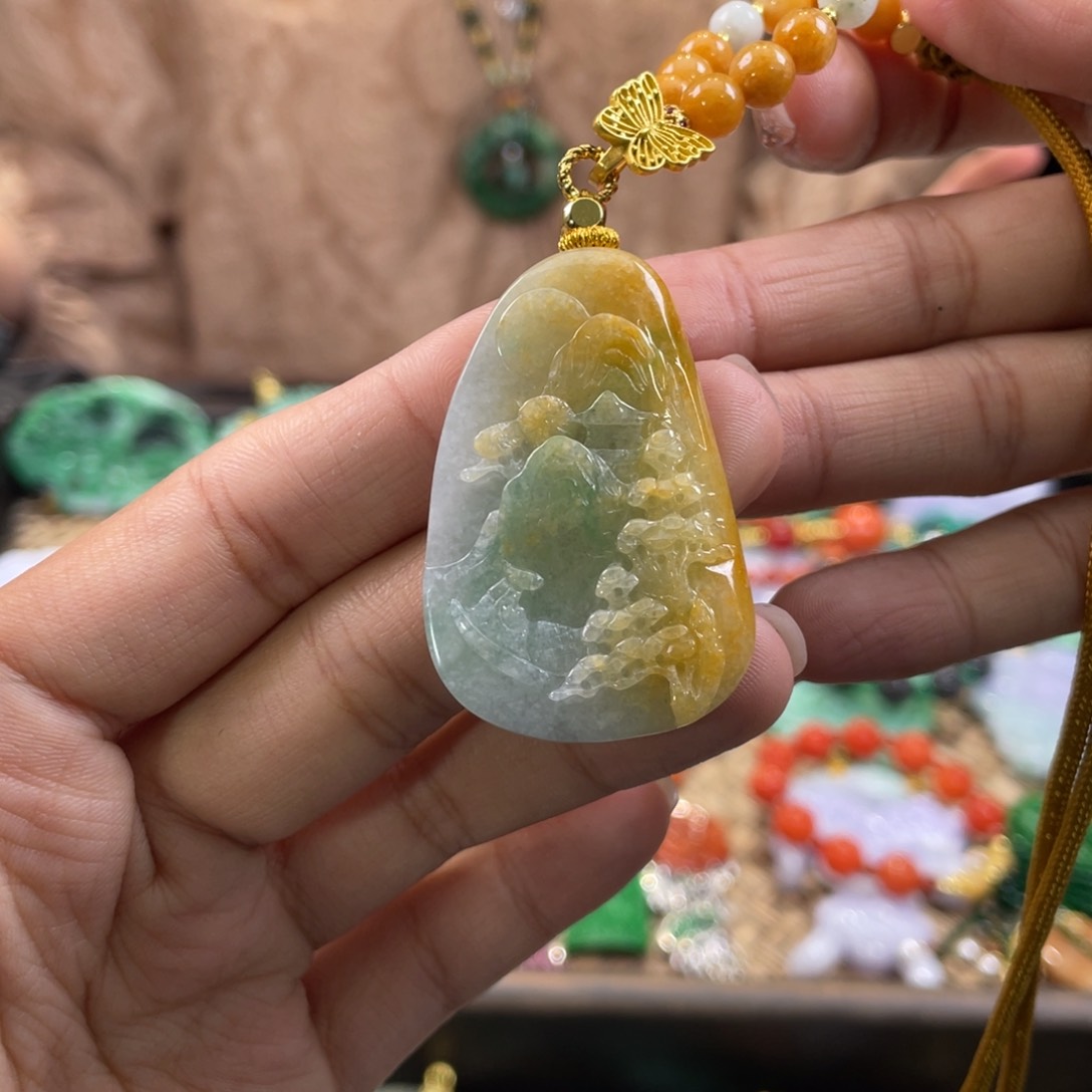翡翠颈饰未镶嵌代编织