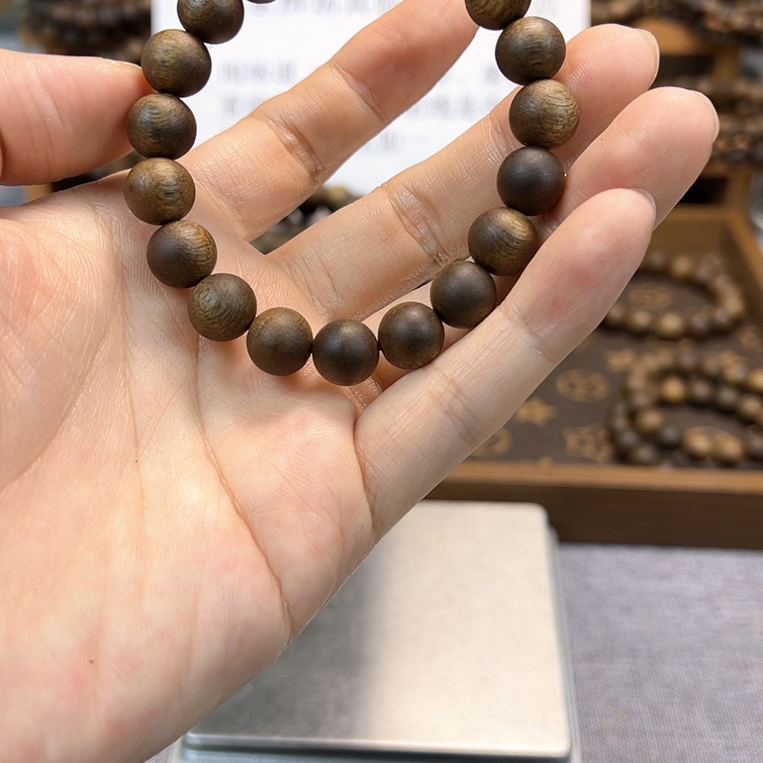 沉香香囊沉香10圆珠单圈沉水浮白奇