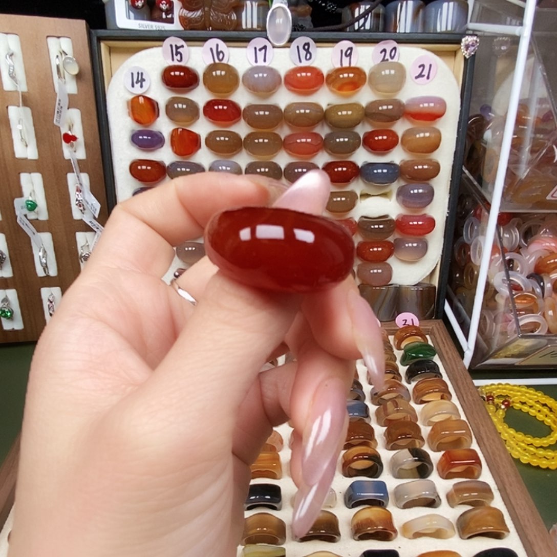 我****玛瑙/玉髓合金戒指