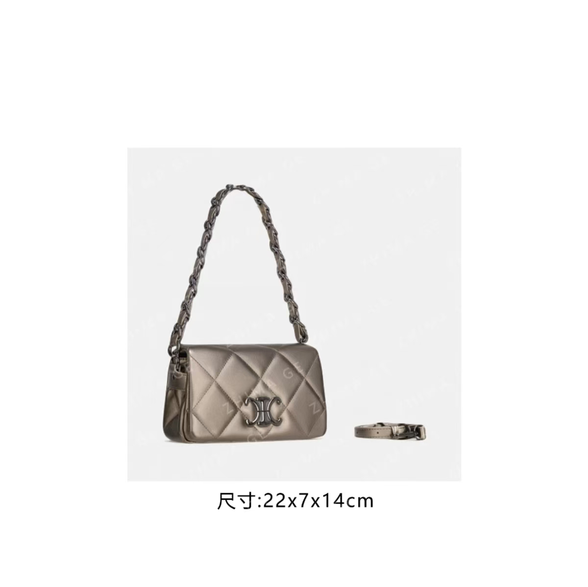 GQ-88751-香槟金休闲百搭腋下斜跨轻奢女包
