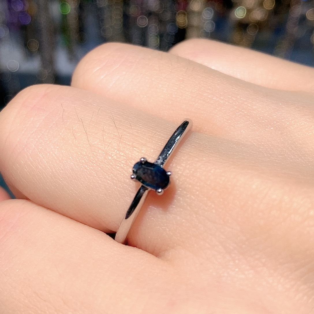 戒指蓝宝石银S925镶嵌福利款