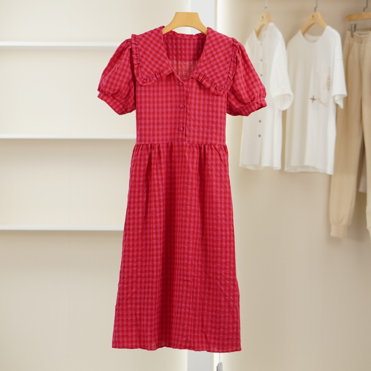 麦迪尚品【色】50406147 夏季翻领短袖连衣裙专柜撤柜女装 C1组