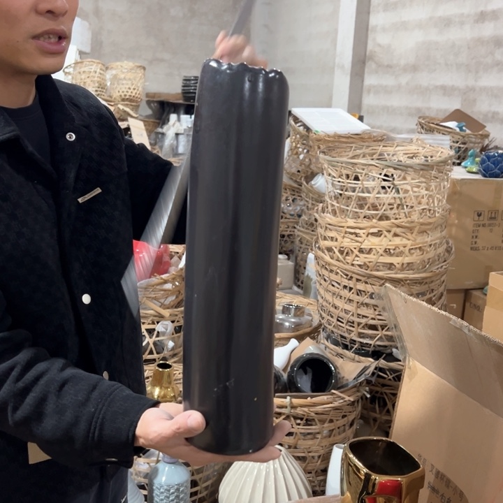 摆件高度42厘米口径7厘米微瑕捡漏上釉不匀