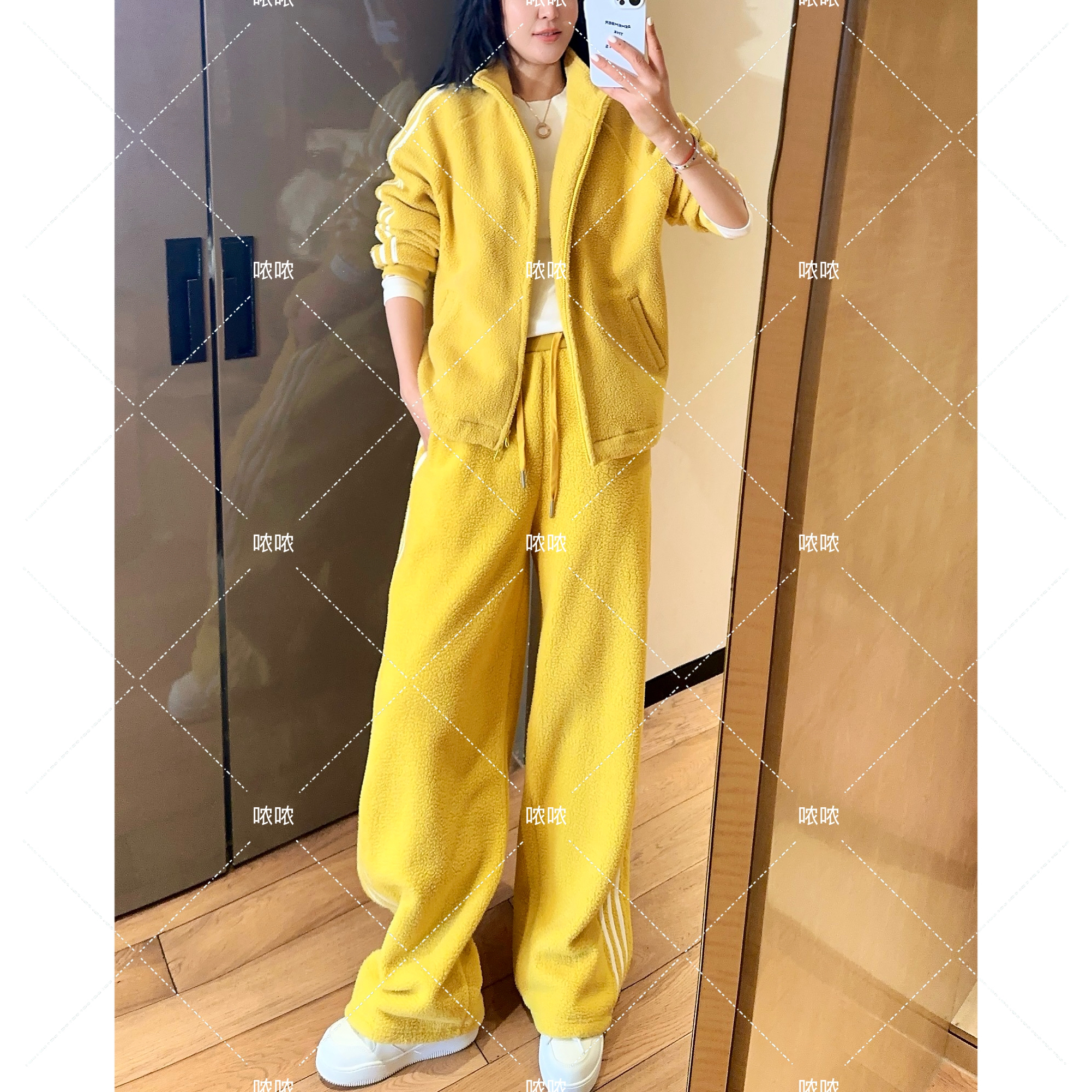 NONG NONG-【芝士奶条外套】-2025冬季织带拉链摇粒绒外套01692702
