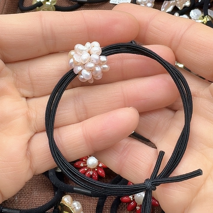 淡水珍珠发饰银S925镶嵌