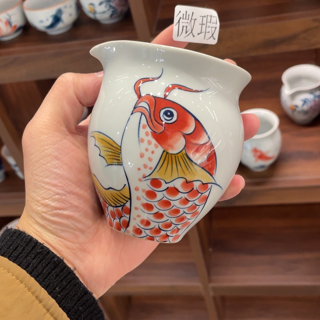 釉下手绘茶具微瑕