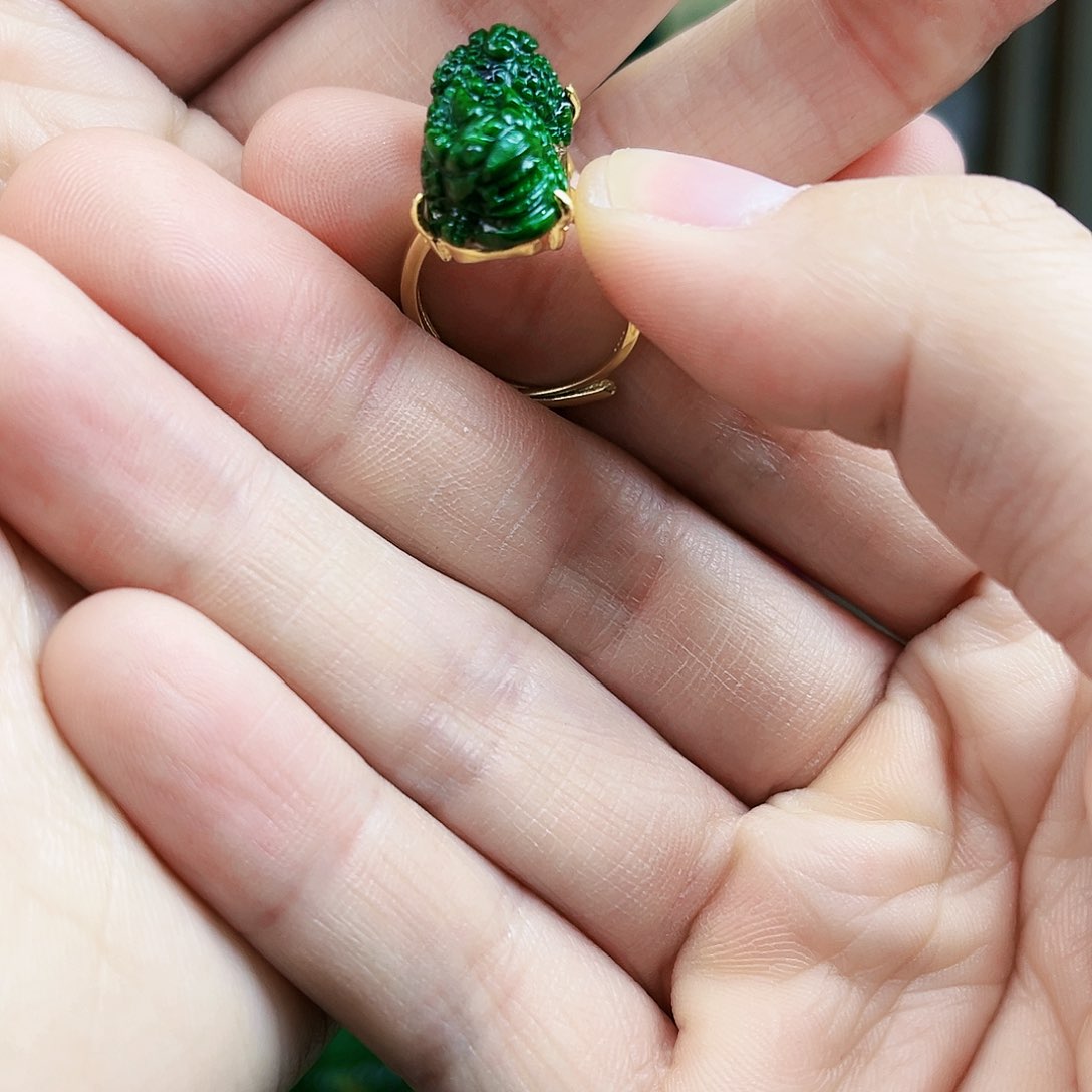 翡翠颈饰银S925镶嵌如*?戒指