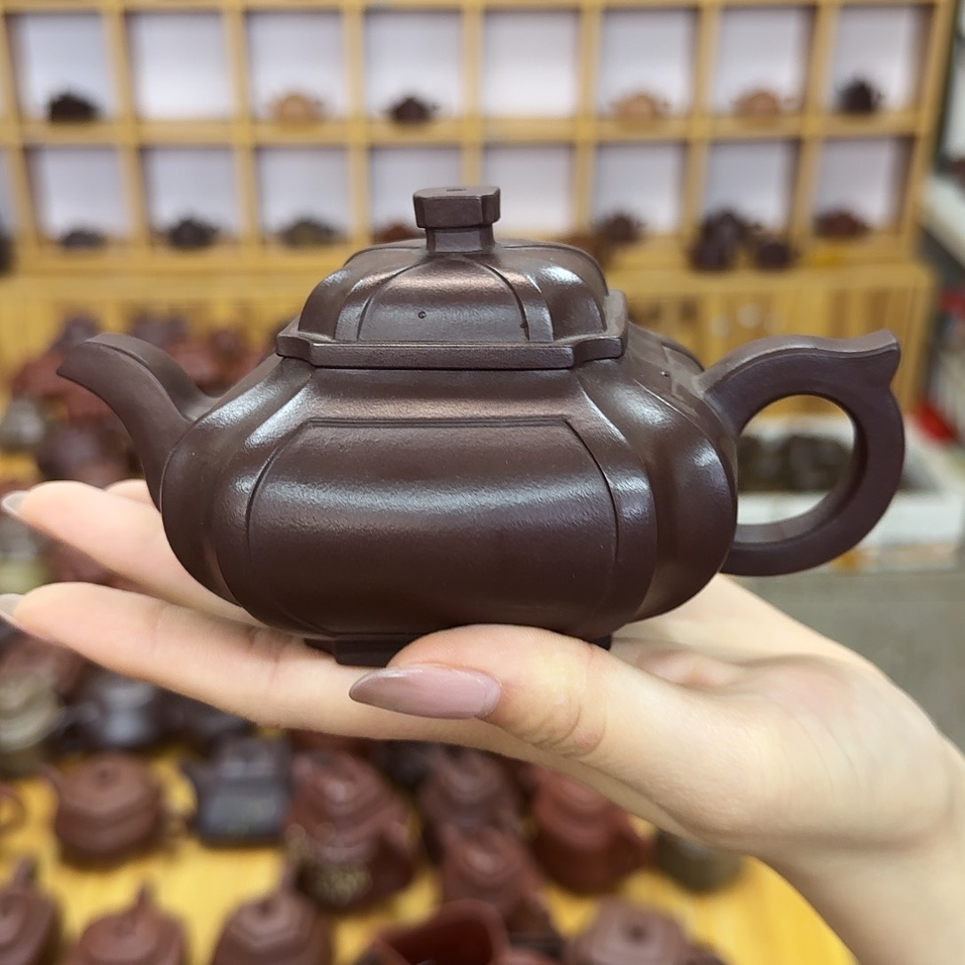茶壶紫砂紫砂壶四方抽角井栏200cc