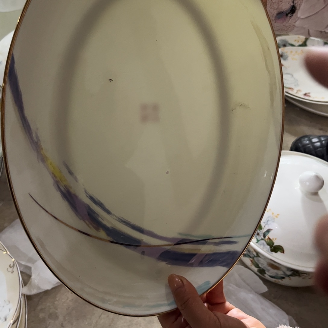 瓷片鱼盘一个微瑕微瑕