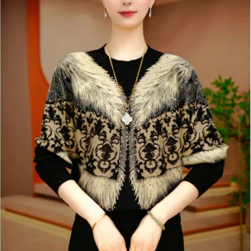 2025秋冬（印花打底衫）时尚显瘦1气质休闲百搭宽松风221（无烫钻）