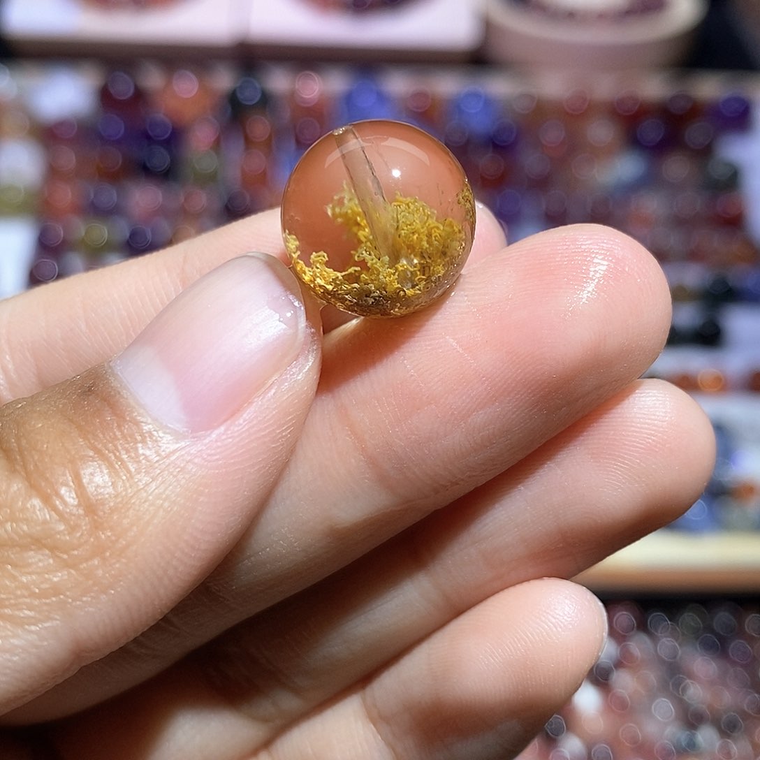 水晶黄幽灵单珠14未镶嵌