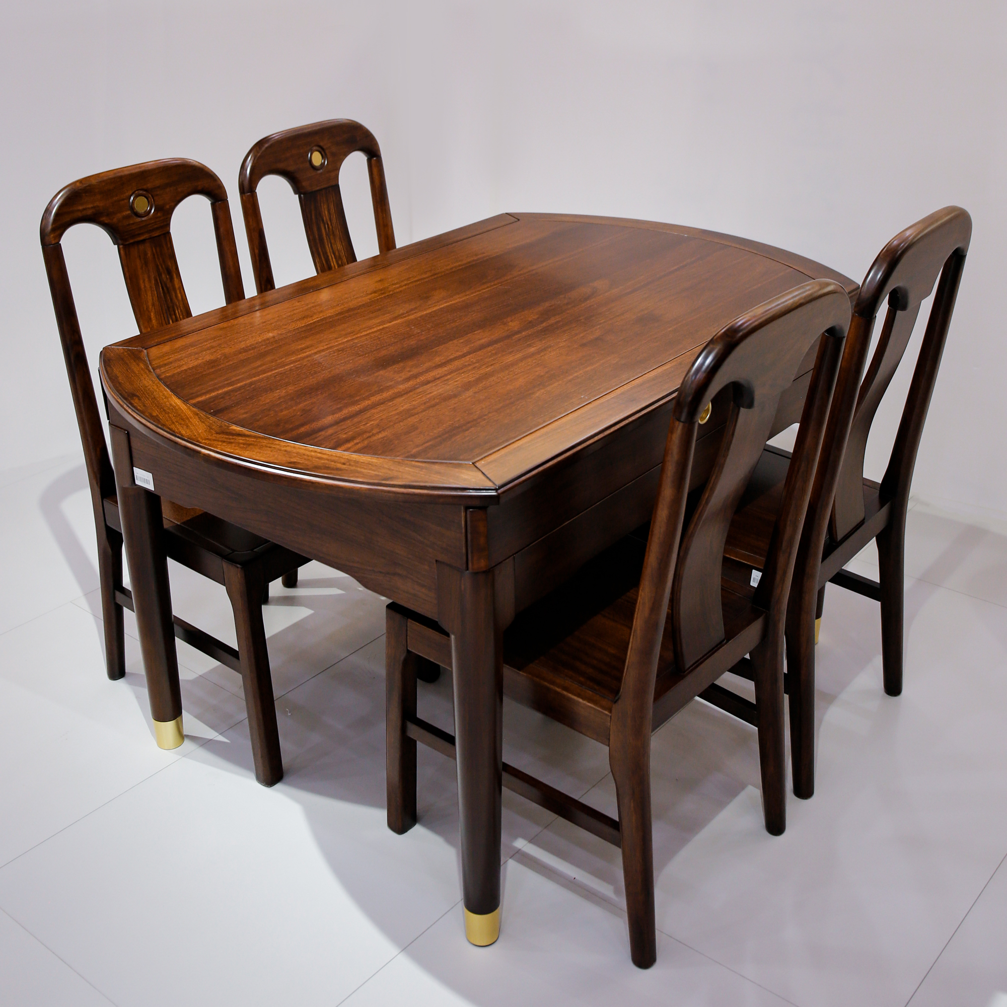 （大利家具）CCJJ-W1022跳台餐桌0011餐椅黑檀木圆桌高端两用餐台