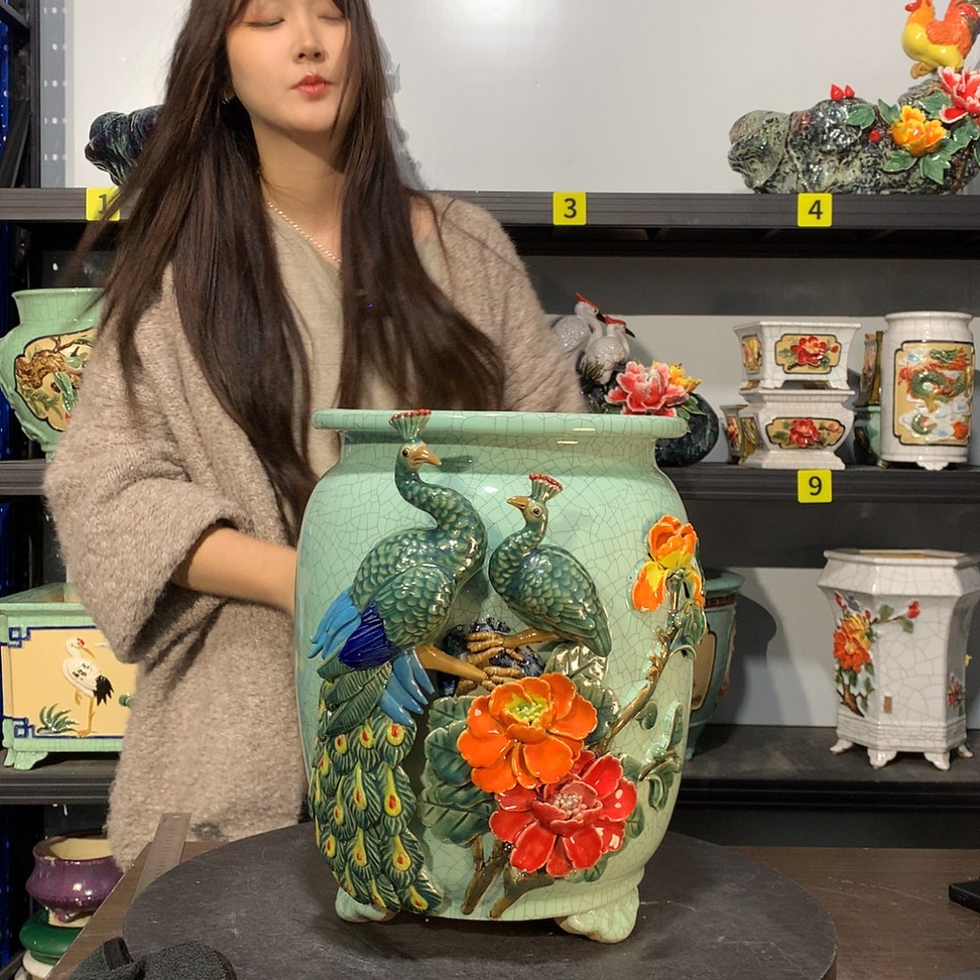 玥***主高温烧制石湾盆花盆