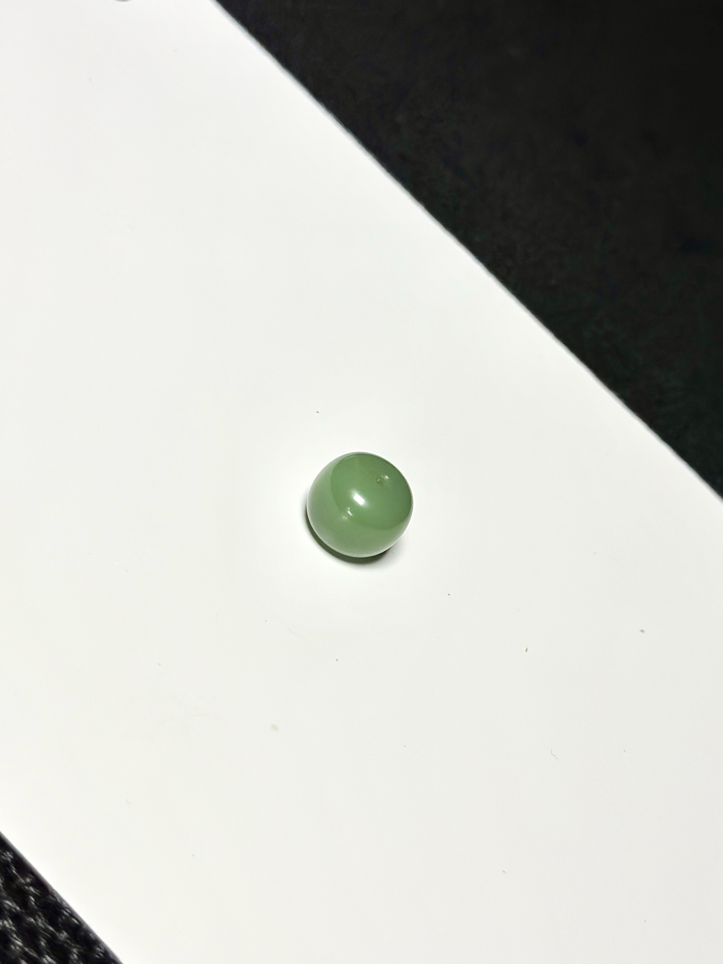 【俄料】和田玉碧玉夹层料瓷绿老型珠多宝腰珠配珠尺寸约10×12mm