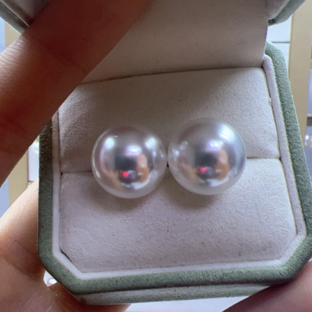 淡水珍珠耳饰银S925镶嵌