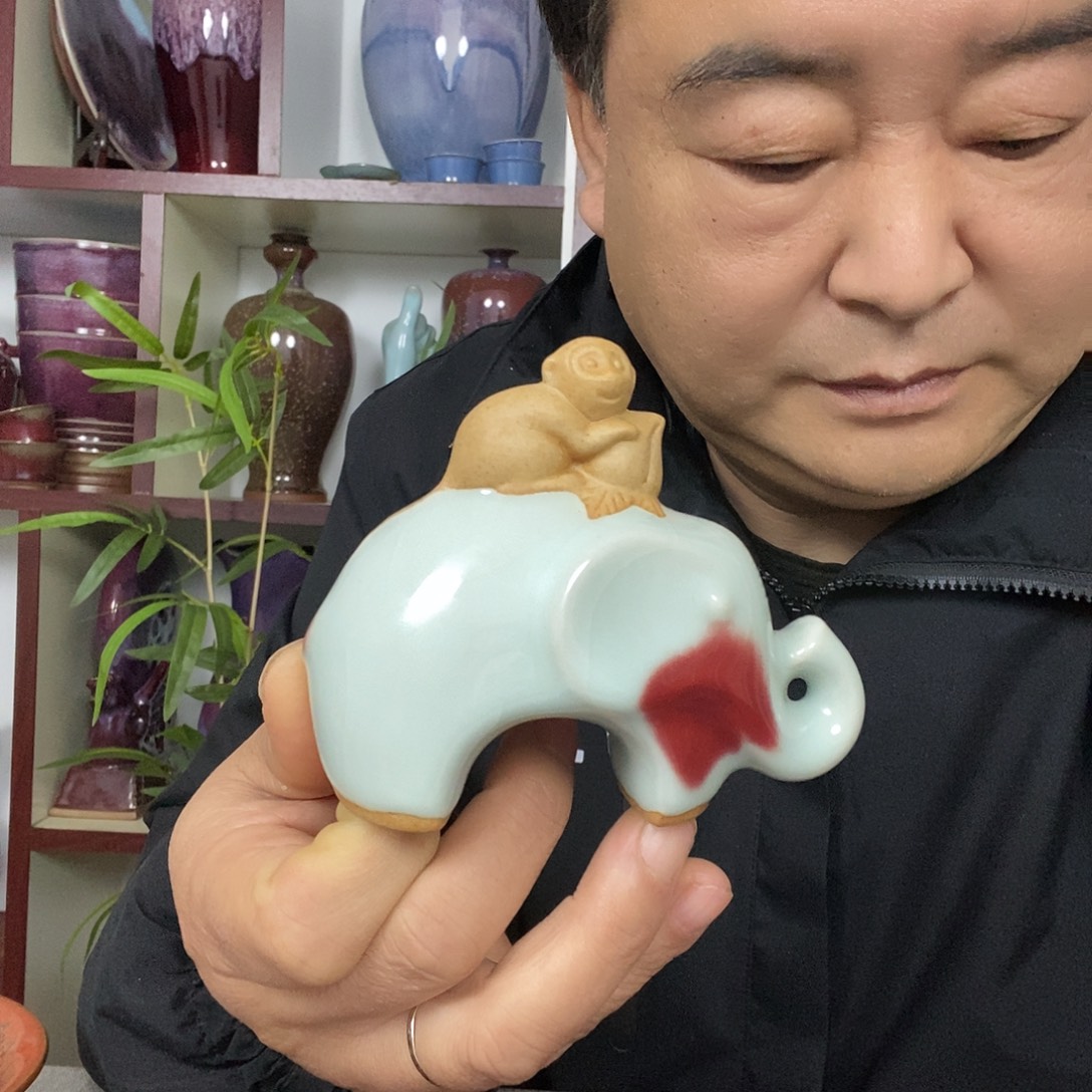 摆件钧瓷摆件茶宠茶桌装饰