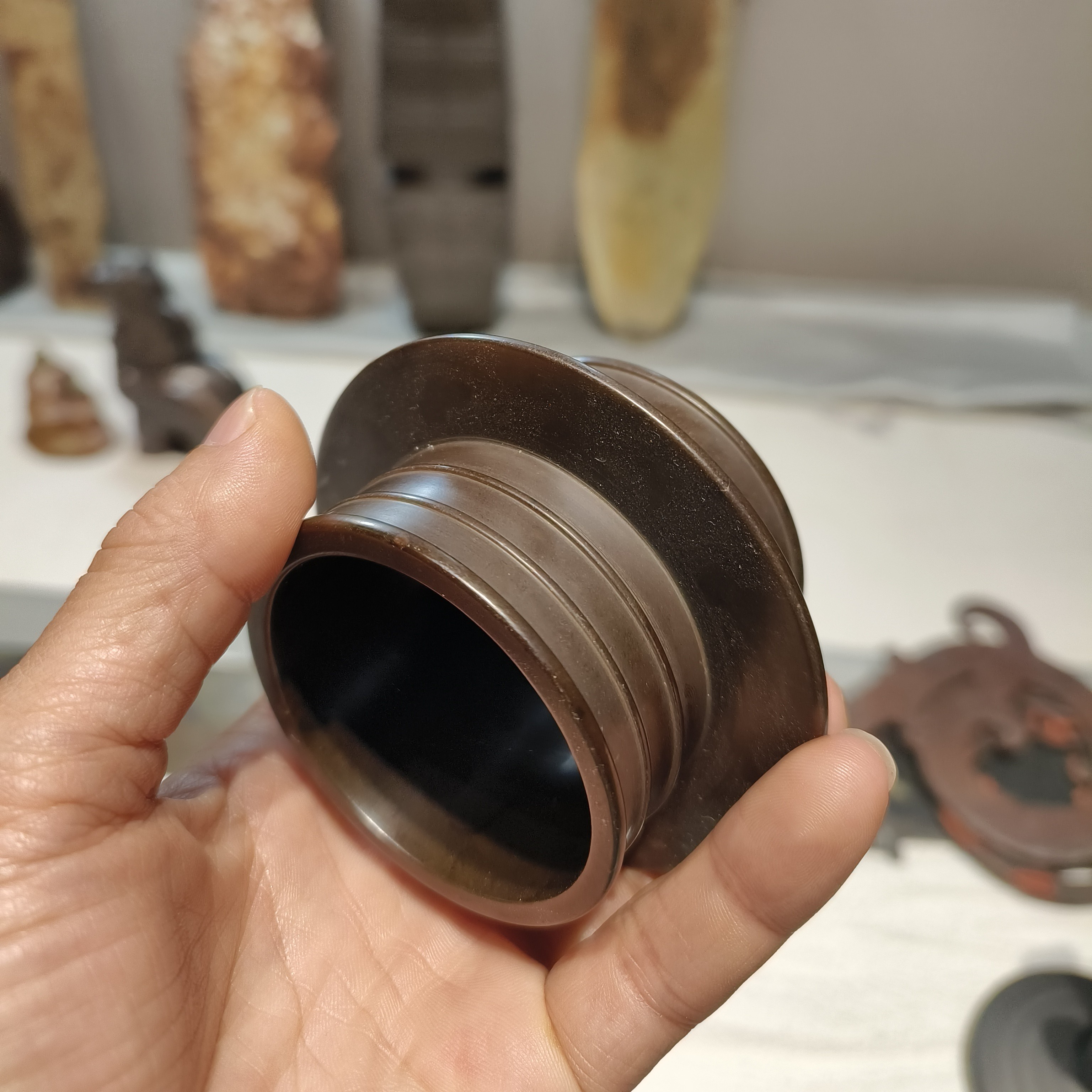 非金属莫桑石手镯 骆越文化，凸唇环！！