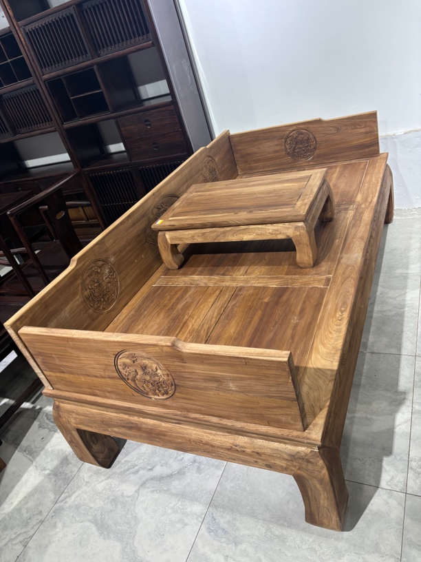 设计原木老榆木古风沙发家具化卯榫罗汉床榫卯结构