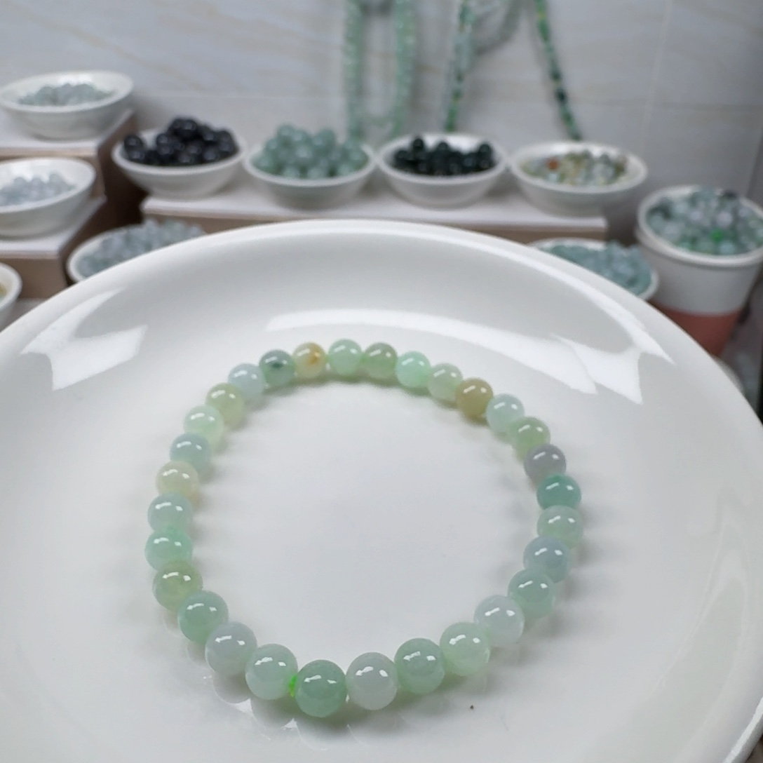 翡翠未镶嵌手链缅甸翡翠A货卡5.8mm