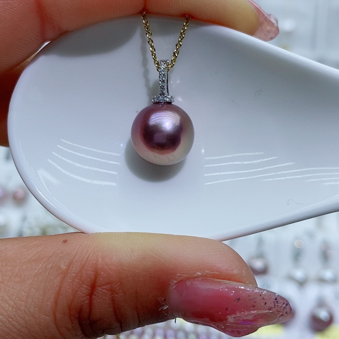 淡水珍珠吊坠(赠链)银S925镶嵌