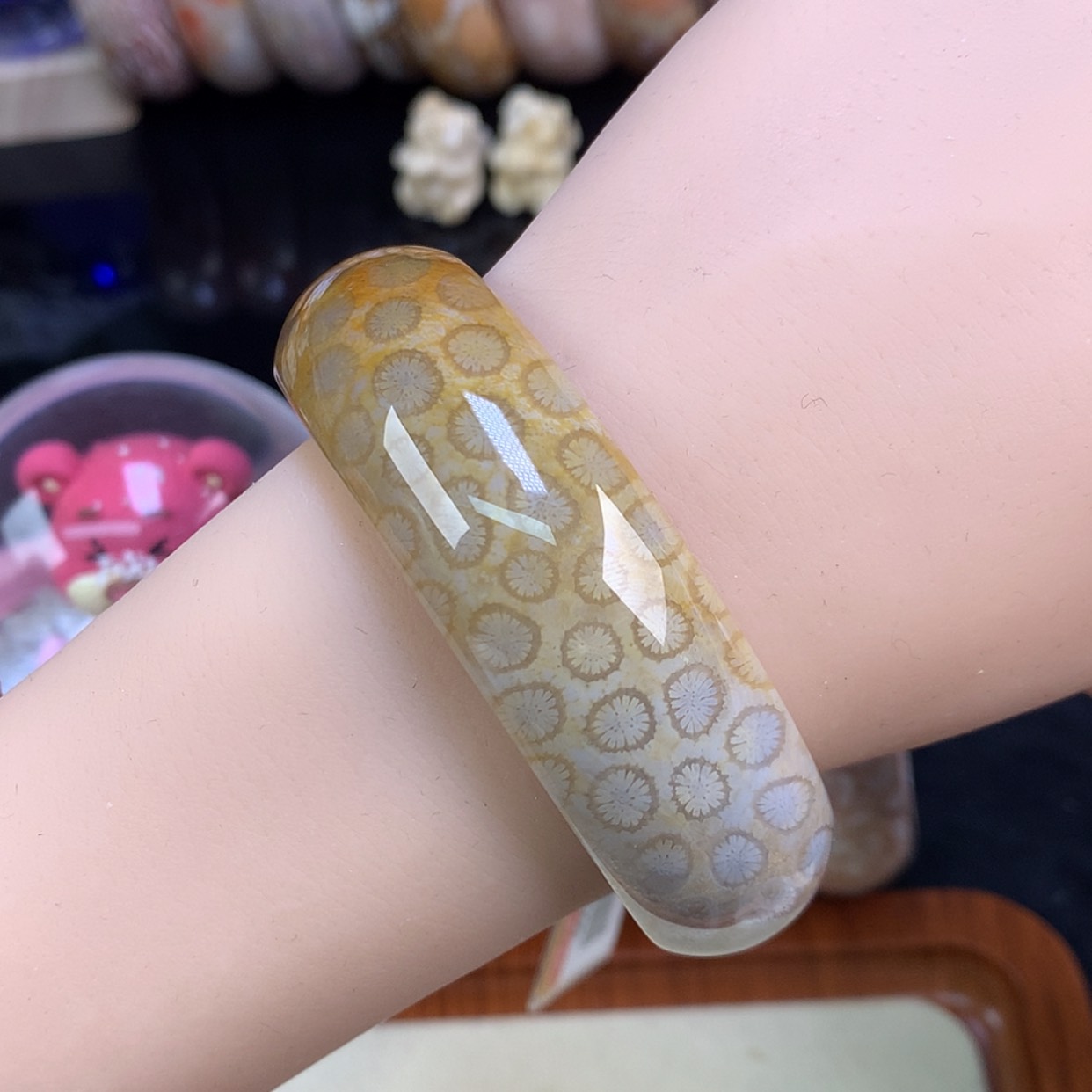 【闪购商品】颈饰未镶嵌硅化珊瑚（珊瑚玉）96号56.5圈豹纹