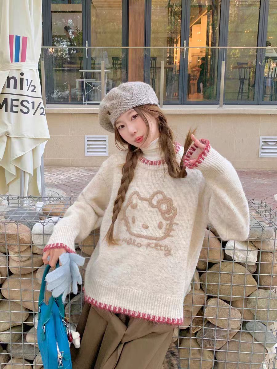  猫咪kitty毛衣女甜美温柔风休闲内搭打底衫叠穿保暖上衣H928