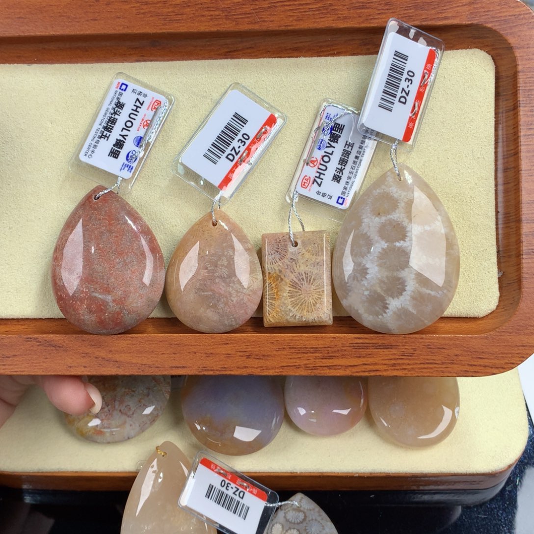 硅化珊瑚（珊瑚玉）未镶嵌吊坠(赠链)（9号吊坠30漏15米一个可挑