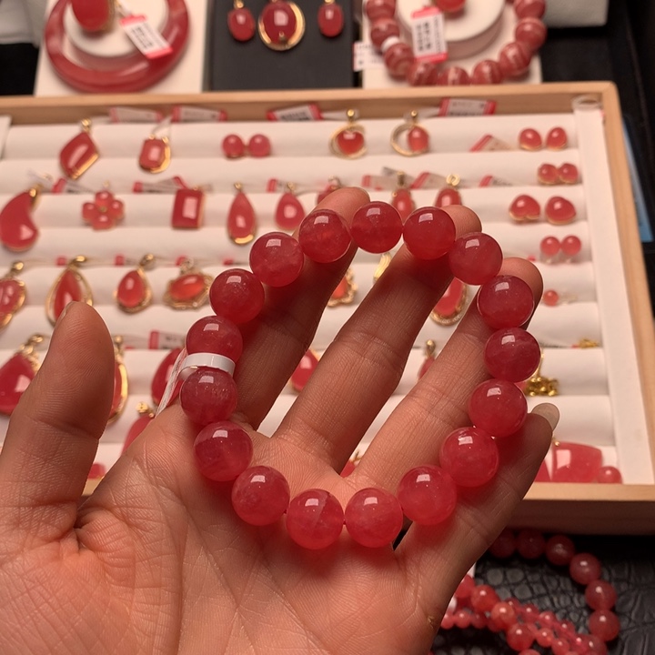 菱锰矿（红纹石）手绳未镶嵌行****烟