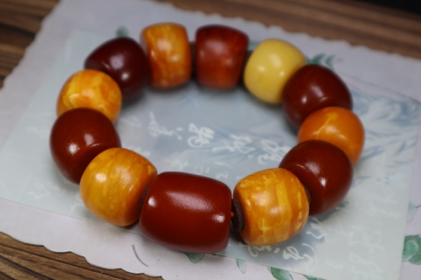 【青希珠宝】天然琥珀蜜蜡马蹄手串尺寸24mm克重96.13克