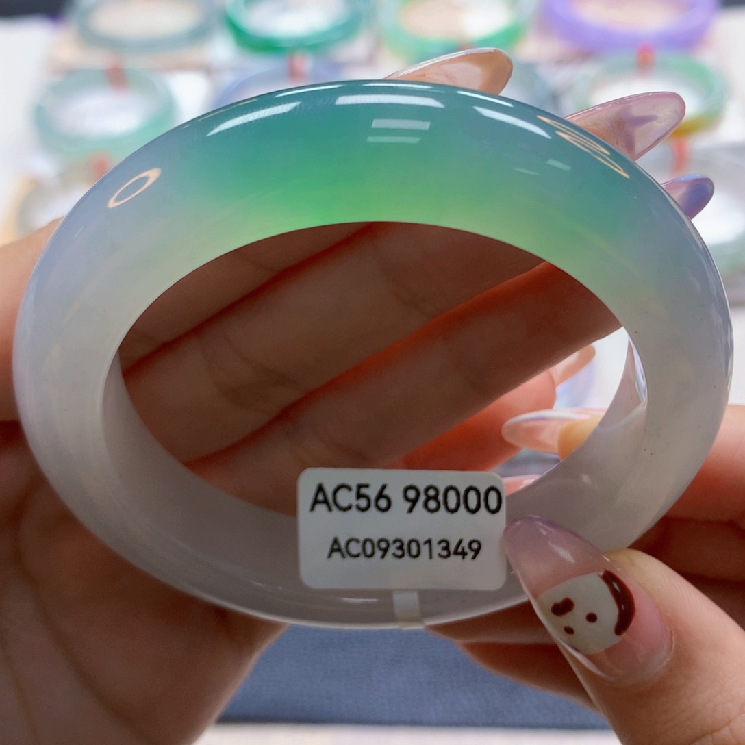 翡翠手镯未镶嵌56正（莫莫26）6号