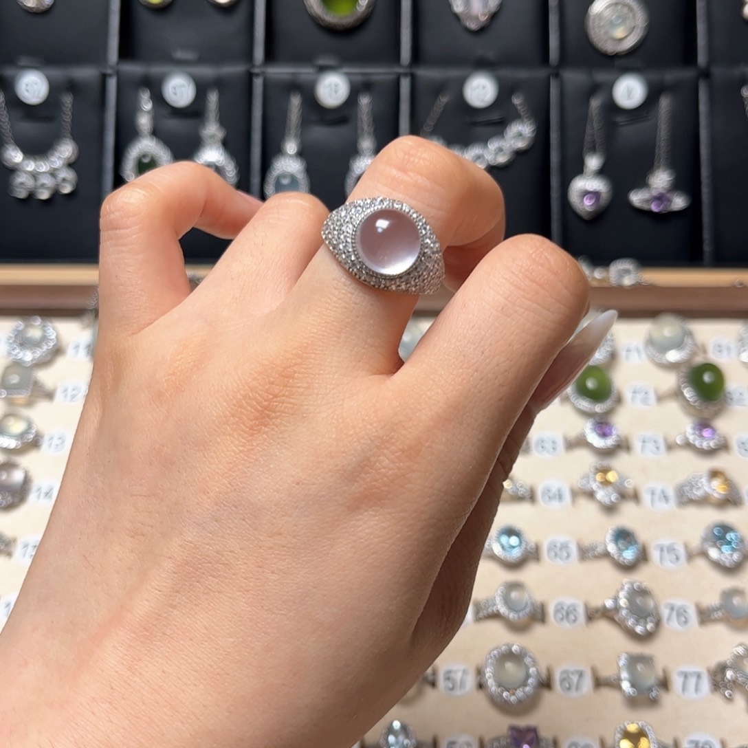 今***醒水晶戒指银S925镶嵌