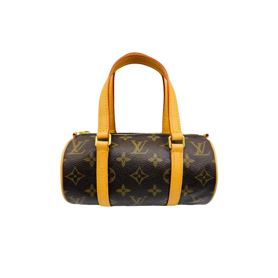 99新 LouisVuitton/路易威登 中古款经典老花巴比龙19手提包棕色
