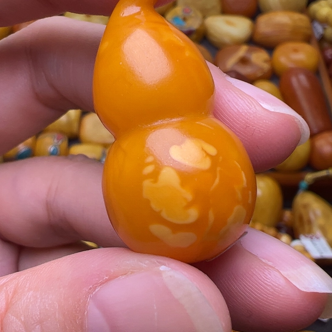 蜜蜡未镶嵌珠宝奇石葫芦
