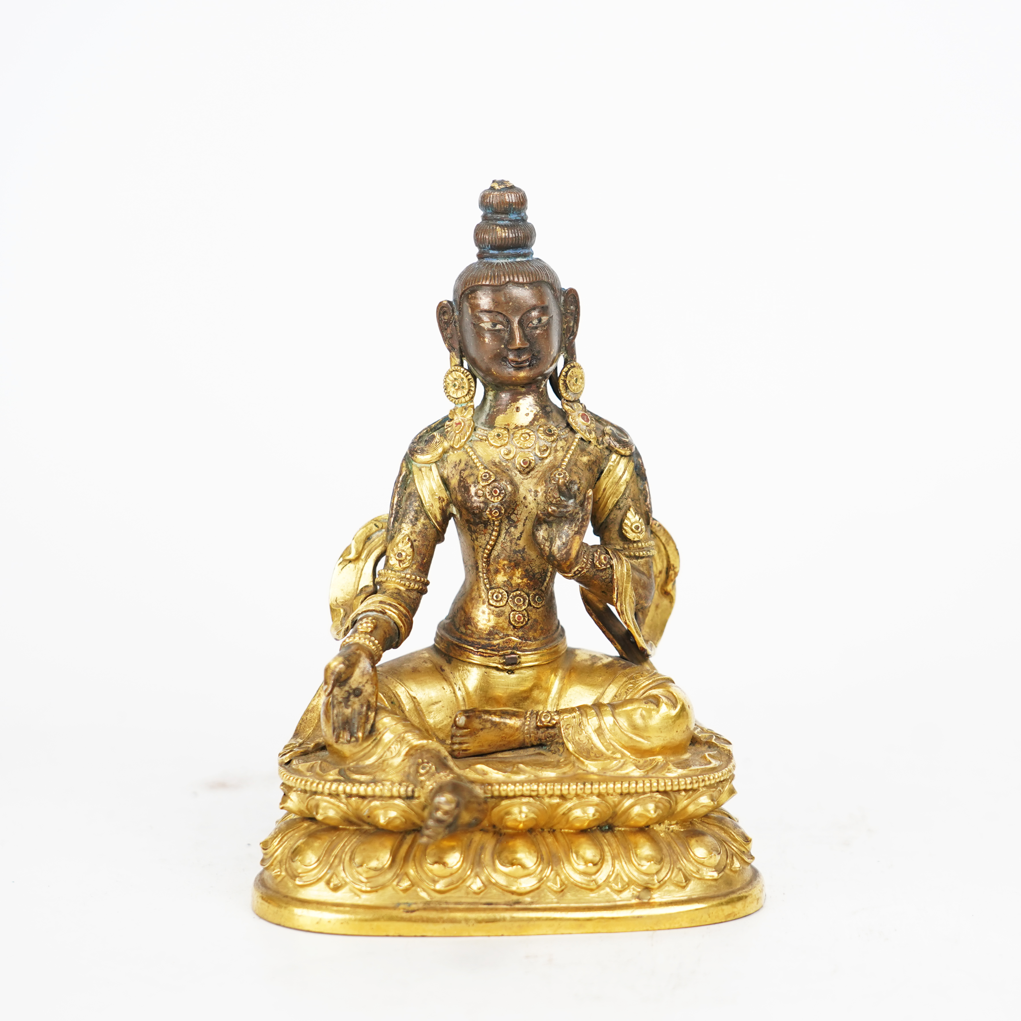 LOT003 清 铜鎏金绿度母像